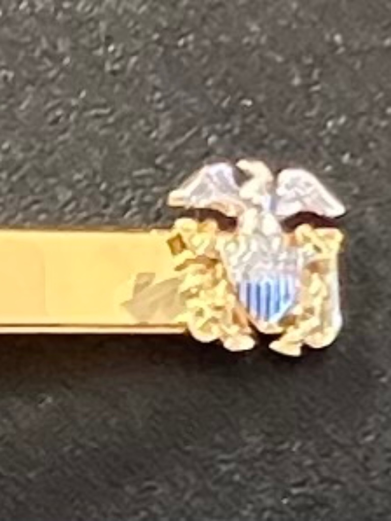 Usa Military Navy Officer Gold Tone Tie Bar Clasp